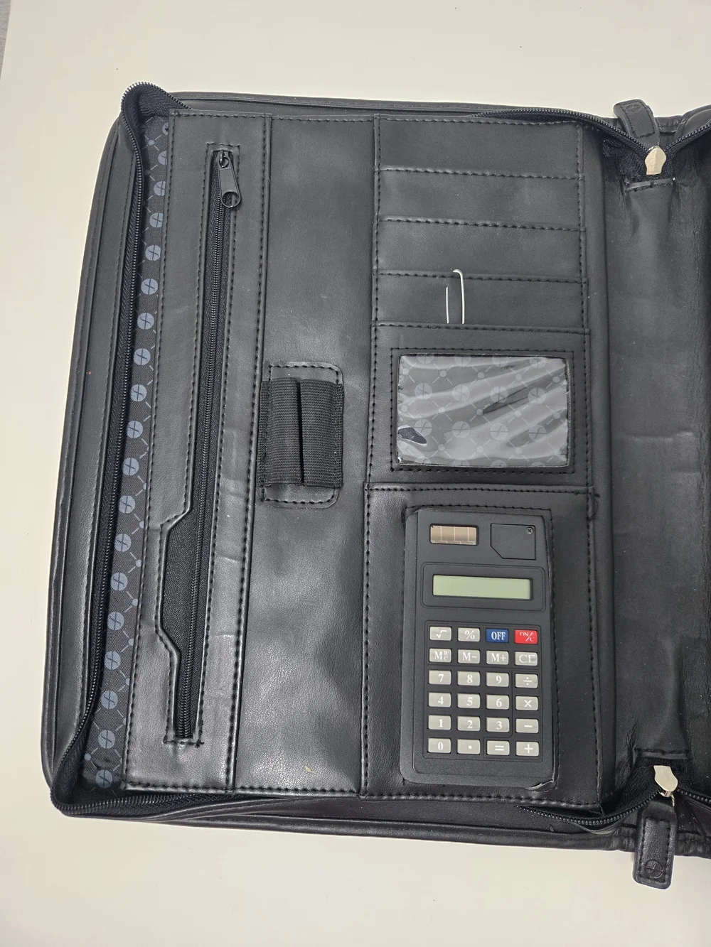 Structured Black Leather Briefcase with Top Handles